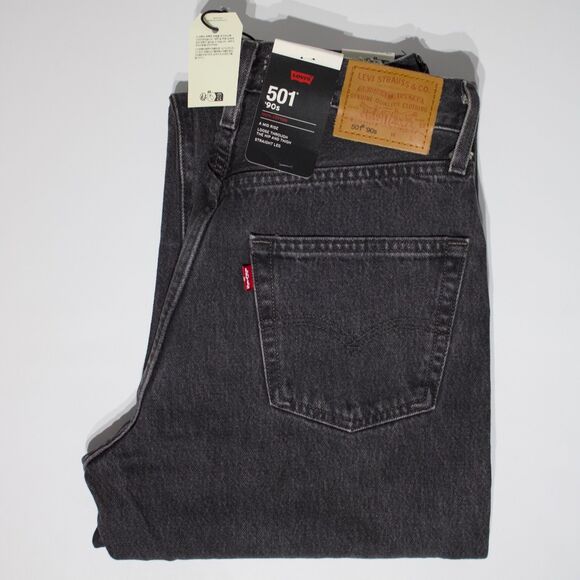 NWT $128 Levi's Premium 501 '90s Black Denim Studded Western Jeans Women 29x30 - Picture 8 of 16
